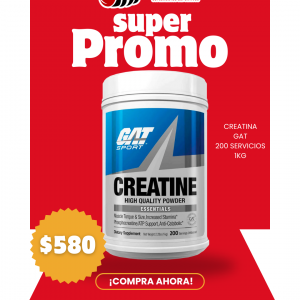 CREATINA GAT 1 KG 200 SERVICIOS Y 300 GR 60 SERVICIOS