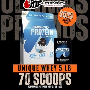 WHEY PROTEIN UNIQUE NUTRITION 5 LBS