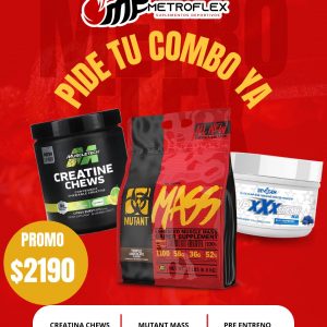 COMBO (CREATINE CHEWS 90 TAB MUSCLETECH+MUTANT MASS 15 LBS+EVPXXXTREME 30 SERV EVOGEN)
