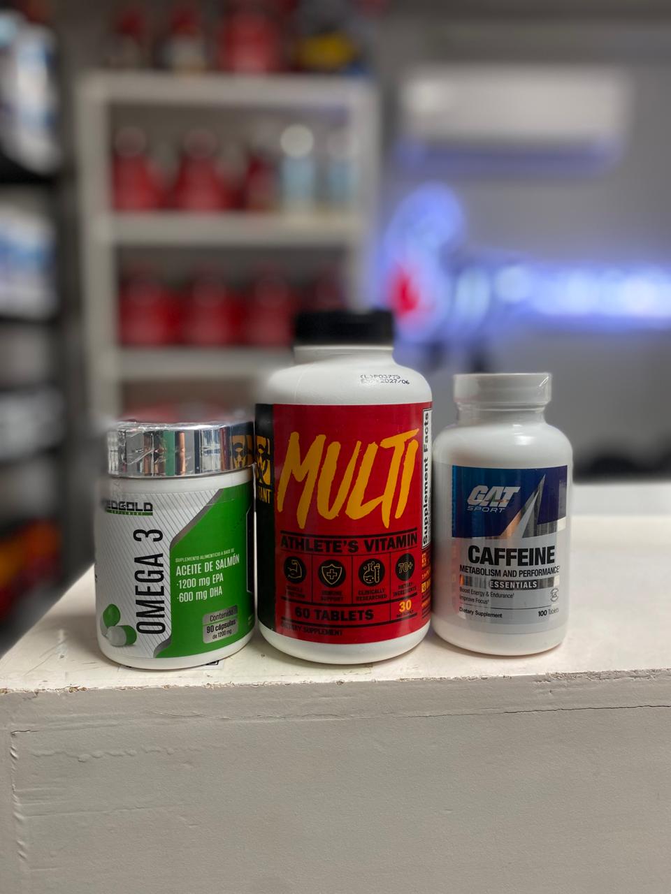 COMBO (CAFEINA 100 TAB GAT+MULTI MUTANT 60 CAPS+OMEGA 3 90 CAPS RED GOLD) - Imagen 2