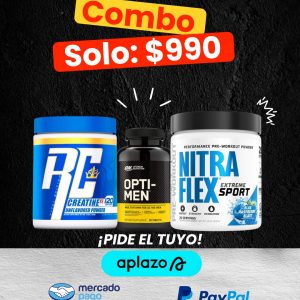 CREATINA XS 120 SERV RC + OPTI MEN 90 TAB OPTIMUM NUTRITION+ NITRAFLEX EXTREME SPORT 20 SERV GAT