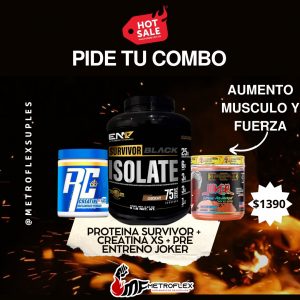 CREATINA XS 120 SERV+SURVIVOR BLACK ISOLATE 5 LBS+ JOKER 30 SERV