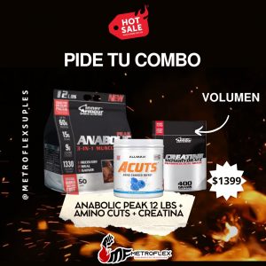 COMBO ANABOLIC PEAK INNER ARMOUR 12 LBS+CREATINA INNER ARMOUR 400 GR+ACUTS 30 SERV ALLMAX