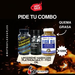 COMBO LIPODRENE HARCORE 90 CAPS+PLATINUM MULTI VITAN 90 CAPS+FISH OIL OMEGA 3 90 TAB