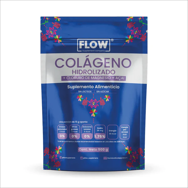 COLAGENO HIDROLIZADO+CLORURO DE MAGNESIO+ACAI 500 GR FLOW