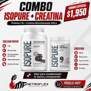 COMBO ISOPURE COOKIE & CREAM 3 LBS+ISOPURE CREATINA 100 SERV
