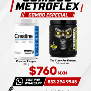 COMBO CREATINA EVOGEN 300 GR+THE CURSE 50 SERV JNX SPORT