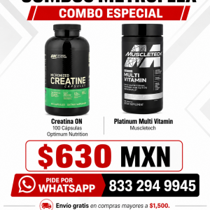 COMBO CREATINA 100 CAPS ON+PLATINUM MULTI VITAMIN 90 TAB