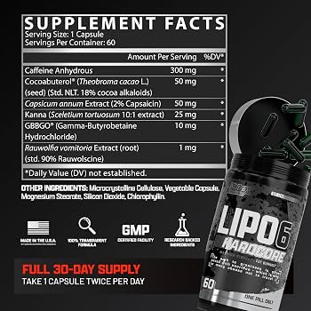 COMBO LIPO 6 HARDCORE 60 CAPS NUTREX+L CARNITINA XS 3000+FISH OIL 90 CAPS HTP - Imagen 3