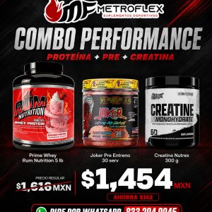 COMBO PRIME WHEY 5 LBS+JOKER 30 SERV TERROR LABZ+CREATINA NUTREX 300 GR