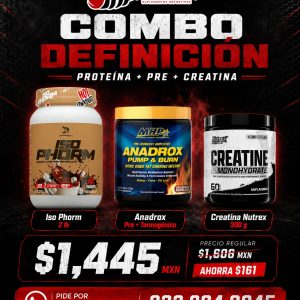 COMBO ISOPHORM 2 LBS DRAGON PHARMA+ANADROX 30 SERV MHP+CREATINA NUTREX 300 GRS