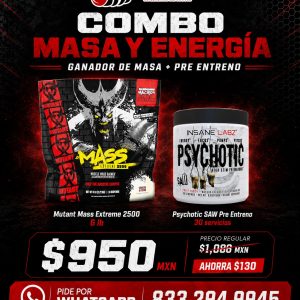 MUTANT MASS EXTREME 6 LBS+PSYCHOTIC SAW 30 SERVICIOS INSANE LABZ