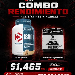 ISO 100 3 LBS DYMATIZE+BETA ALANINA 60 SERVICIOS DRAGON PHARMA