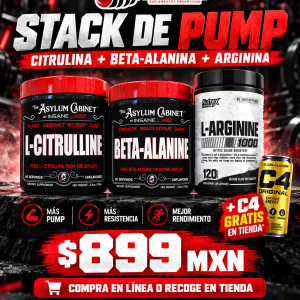 Citrulina, beta-alanina y arginina por $899 MXN. C4 exclusivamente para compras presenciales participantes.